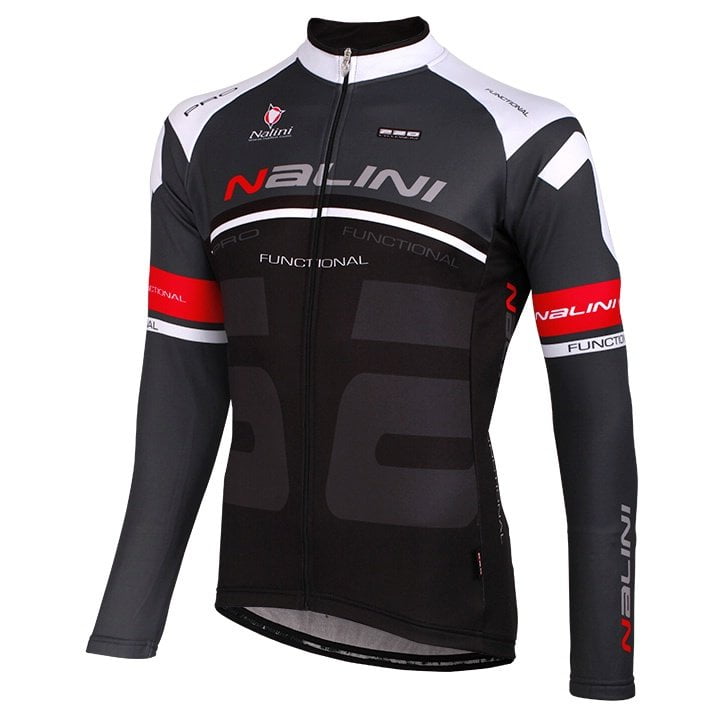 Radtrikot NALINI Langarmtrikot Phalaris weiß schwarz