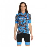 Fahrradhosen + Trikot BOBTEAM Damen-Set (2 Teile) Amo Camo grau schwarz blau