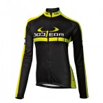 Radtrikot BOBTEAM Damen Langarmtrikot Colors neongelb schwarz