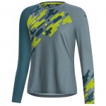 Radtrikot GORE WEAR Damen Langarm-Bikeshirt C5 Trail blau grün