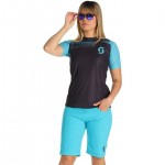 Radtrikot + Hosen SCOTT Damen-Set (2 Teile) Trail Vertic blau rot