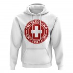 Hoodie mit Schweiz-Fußballabzeichen Weiß Günstig Kaufen